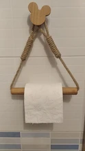 Napkin-Holders Towel-Dispenser-Accessory Bathroom-Decor Wooden Kitchen-Roll Hanging-Rope