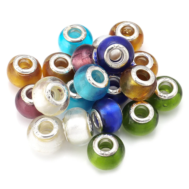 10Pcs/bag European Handmade Glass Beads Large Holes Spacer