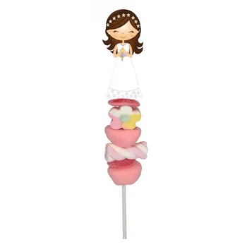 

Lot 20 Skewers 1ª Communion GIRL 45 gr. -Sweets Details and guest gifts wedding, Holy Communion, October birthday party supply