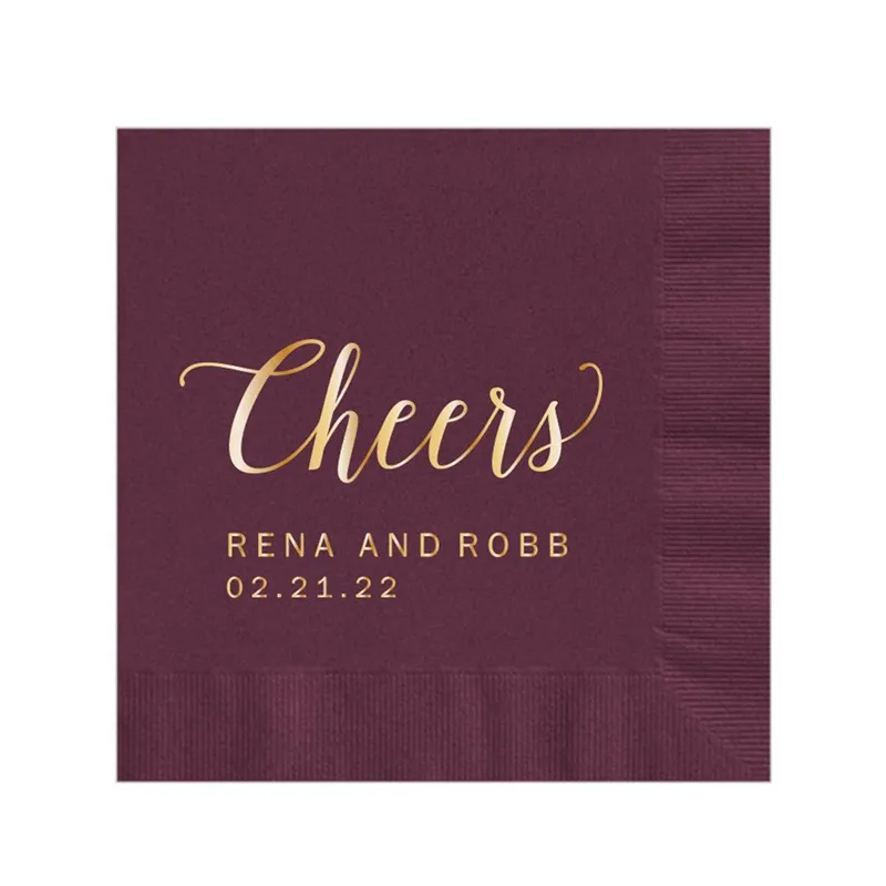 Personalized Napkins Printed Wedding Custom Monogram Bridal Shower Cocktail Beverage Luncheon Dinner Guest Towel | Дом и сад