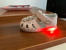 Clibee-Sandalias de gelatina para niñas pequeñas, zapatos ortopédicos clásicos de moda para niños y niñas, zapatos de cuero con luz LED
