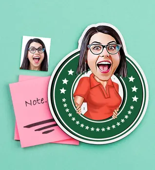 

Personalized Women 'S Caricature Of Wooden Magnet