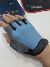 Guantes antideslizantes para ciclismo para hombre y mujer, de medio dedo, transpirables, para deportes de choque, para bicicleta