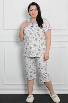 

Sans Textile Women Bone Cotton Fabric Big Size Pajamas set 65 N15546