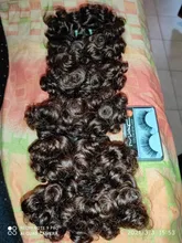 Human-Hair-Extensions Bundles Hair-Weave Short Draw Code Calla Curly Bouncy Dark-Brown