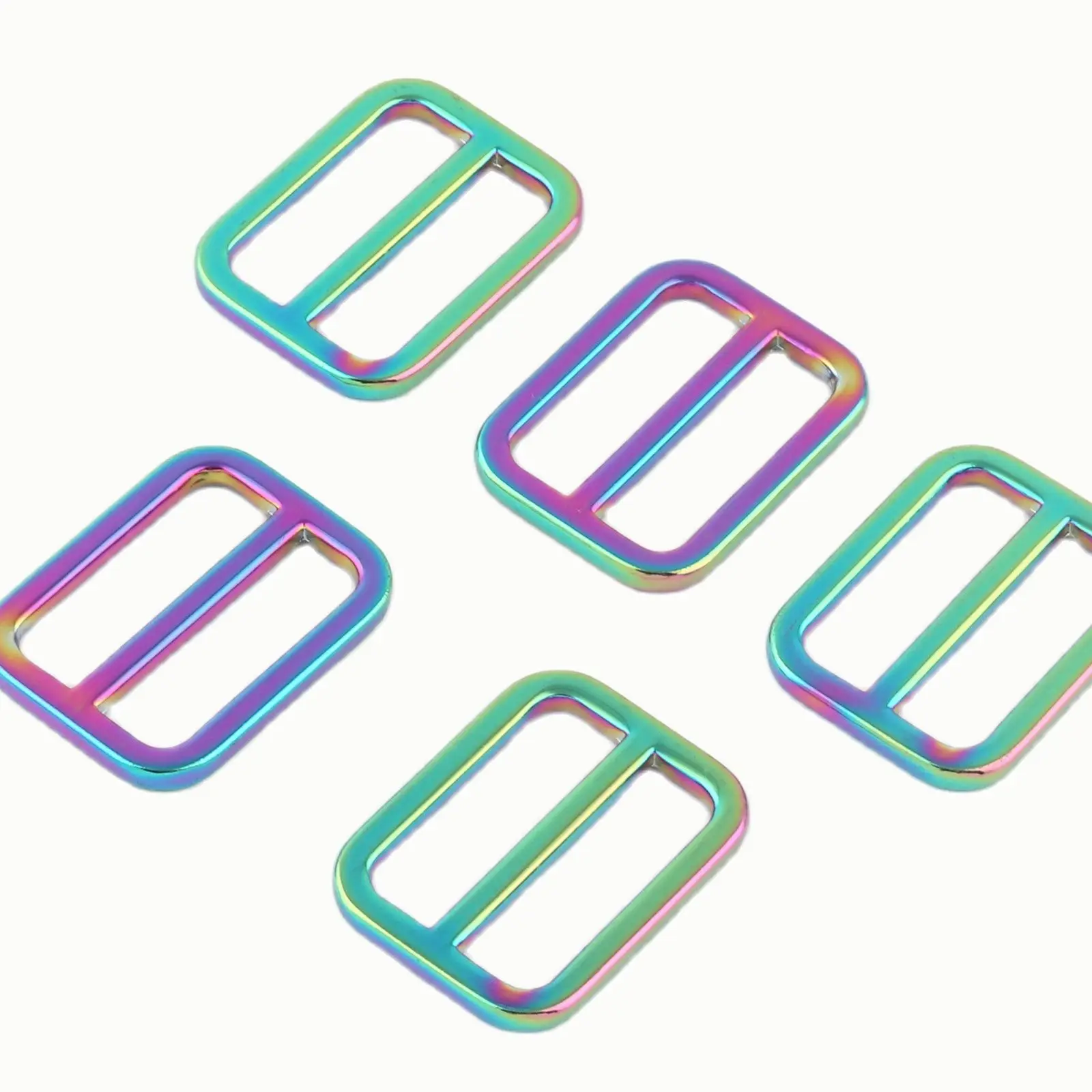 

25mm rainbow adjuster buckles metal strap slider belt purse making adjuster bag ring slide lanyard clasps handbag webbing