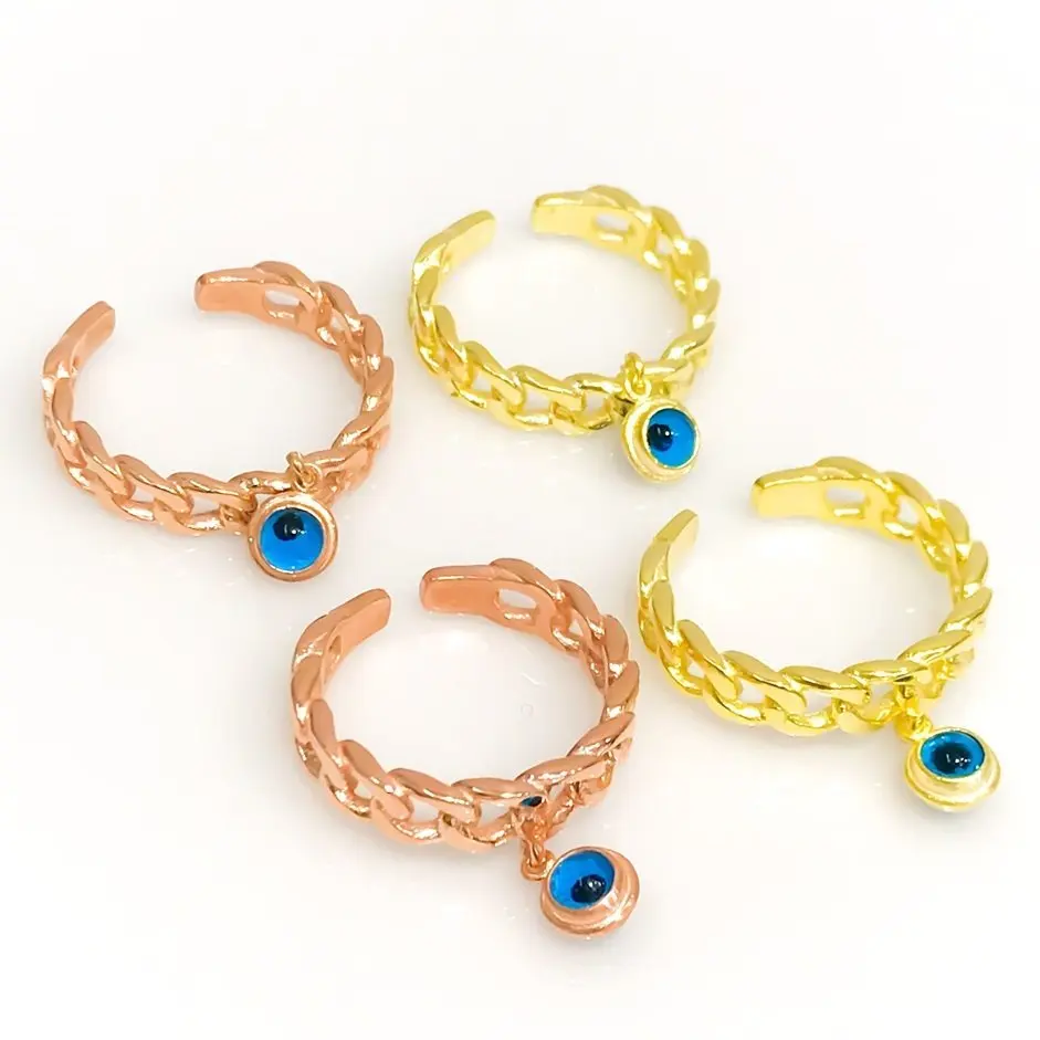

New Trend Evil Eye Auger Silver Ring