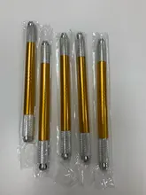 Pluma de Microblading de doble cabeza, máquina de tatuaje Manual, cuchilla de aguja, maquillaje permanente bordado, cejas, labios, Tebori Munsu