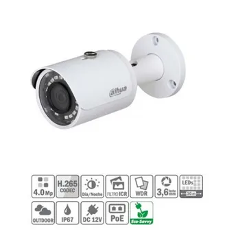 

Tubular IP H265 4M QHD DN SMART WDR IR30m 3.6mm IP67 PoE IPC-HFW4431S