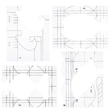 

4pcs Multifunction Openwork Ruler French Curve Sewing Ruler Measure Tailor Ruler Making Clothing Patchwork Ruler Fabric Tools
