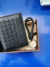 Billeteras 100% de cuero de vaca para hombre, Cartera de marca tejida de lujo a la moda, Simple, para negocios, 2021