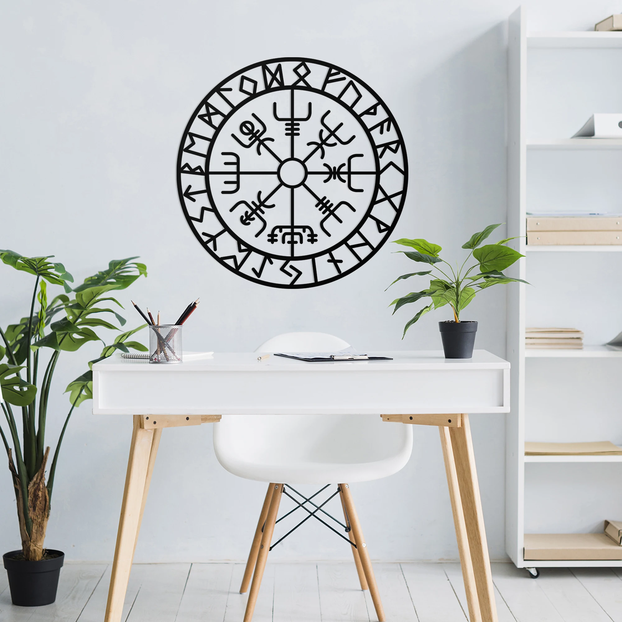 Vegvisir, Викинг Компас металлические настенные искусства, Vegvisir настенные искусства, викинги символы защиты, Викинг металлический знак, новоселье