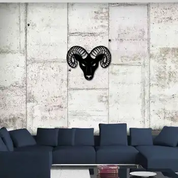 

Metal Wall Art Goat Interior Decoration Home Decor Wall Hanging Home Decoration Wall Art 71x90 cm