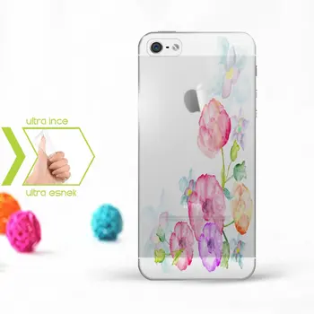 

Personalized iPhone 5-5S Slim Clear Silicone Phone Cover (Flower Temalı-11)