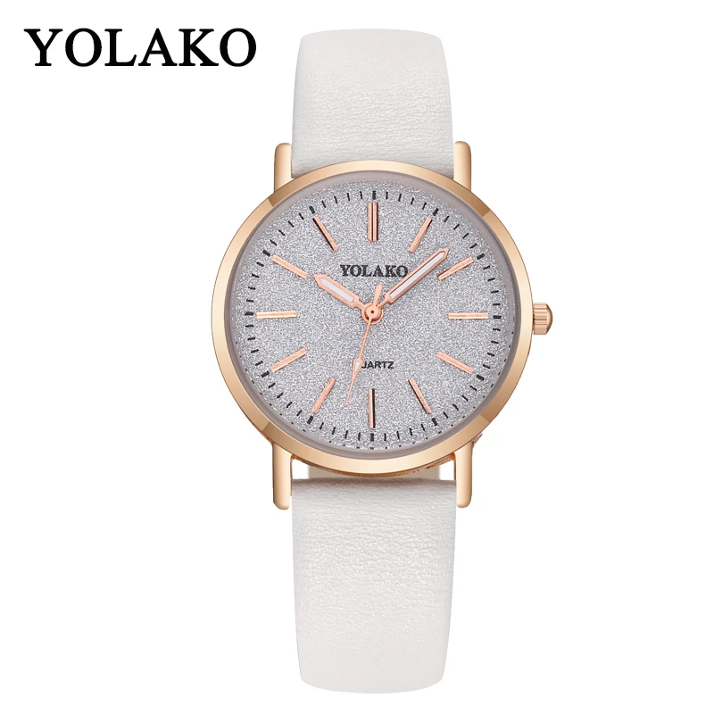 white montre femme,, индивидуальные трендовые двухсторонние детские кожаные часы с отверстиями, relogio feminino часы женские - Цвет: white