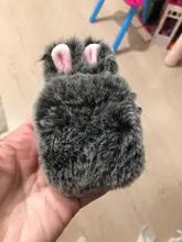 Ear-Fur-Case Capa Carabiner Plush-Cover Apple Airpods Rabbit Soft Wireless for 1-2/Wireless/Charging-fluffy-box