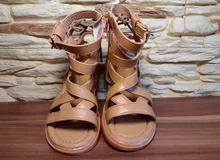 Sandalias de fondo suave para niñas, zapatos de princesas pequeñas, novedad de verano, zapatos romanos altos para bebés, zapatos de playa Princesa, zapatillas para niños