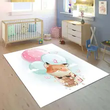 Else Collored воздушные шары на смешной лисе 3d принт нескользящие микрофибры для детской комнаты Декоративные области коврик