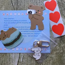 Ins-hebilla de llave de Metal con dibujos animados para niños, Accesorios para llaveros decorativa con diseño creativo de perro y conejo