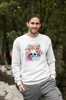 

Angemiel Wear Flowering Skull And Crossbones Men 'S Sweatshirt
