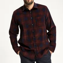 Дефакто Осенняя Классическая клетчатая дизайнерская мужская хлопковая рубашка темного цвета в клетку с длинным рукавом с отложным воротником Shirt-J1154AZ18WN-J1154AZ18WN
