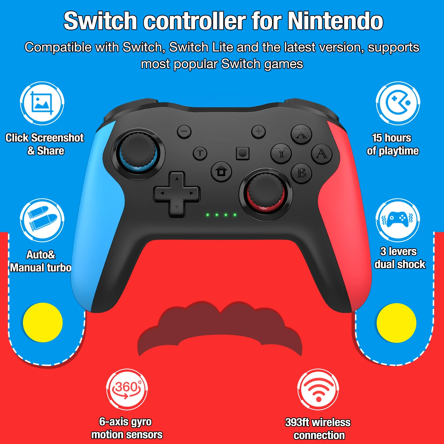 Wireless Gamepad For Ns Switch Pro Controller Video Remote Vibration Game  Controller Compatible For Nintendo Switch Oled/switch - Gamepads -  AliExpress