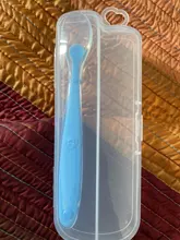 Cuchara de silicio para bebé, cuchara de alimentación térmica con detección de temperatura, seguridad, cubiertos para niños, cucharas de alimentación, 2 uds. + caja