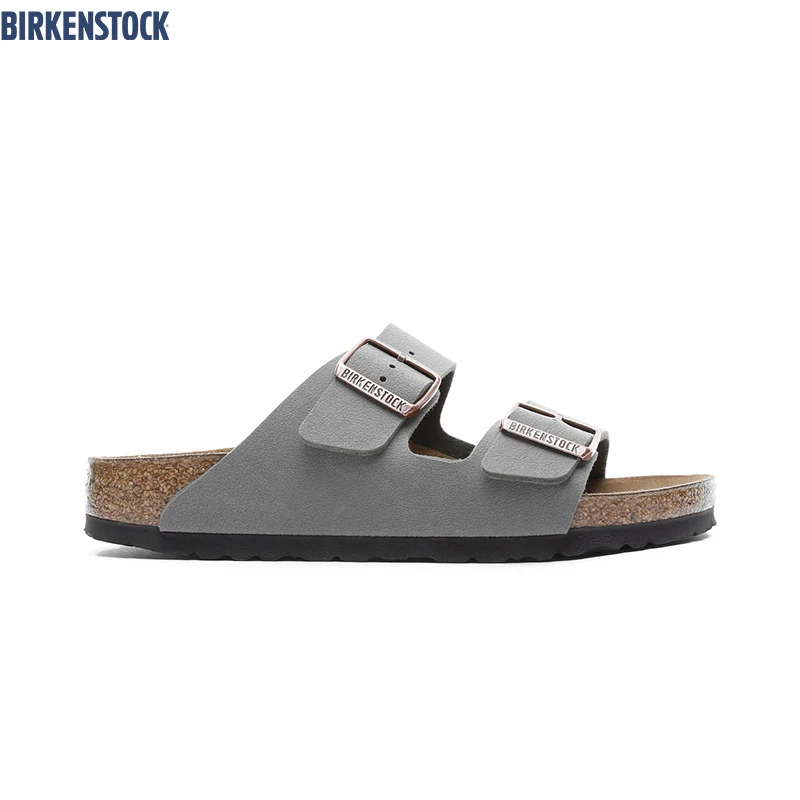 Original De Birkenstock Arizona Bf Unisex Hombres Mujeres Zapatillas Gris 151213