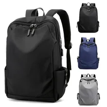 

New 15 Inch Men's Simple Large-Capacity Waterproof Backpack Woman Casual College Student Computer Bag USB Charging School Bag