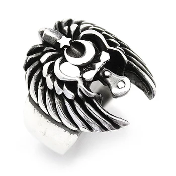

Mens Ring 925 Sterling Silver Ring Eagle Moon Star Rings Male Jewelry Rings For Men Rings for Women Men`s Rings Men Jewelry