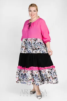 

Summer dress artessa plus size, midi length, with pockets, from staple.