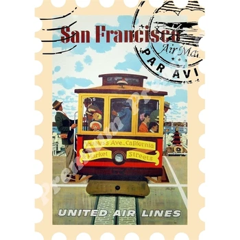 

San Francisco souvenir magnet vintage tourist poster