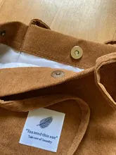 Bolso de hombro de pana para mujer, bolsa de compras reutilizable, informal, para un número dado, 2021