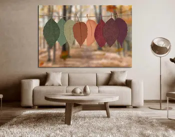 

Colorful Leaf Themed Canvas Table