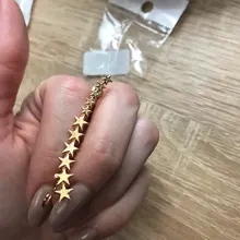 DoreenBeads-pendientes Piercing para oreja para mujer, aretes, Piercing, pentagrama, estrella, regalo de abalorios, 50mm, nueva moda, 1 ud.