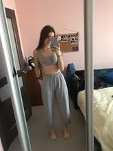 Wide Leg-Trousers Tracksuit-Pants Joggers Grey Women Clothing Y2k High-Waist Korean Fashion