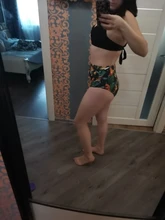 Bikini femenino con cuello Halter y cintura alta, traje de baño con cuello halter y cintural alta con estampado floral en talla XXL
