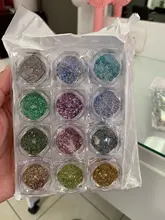 12 unids/set uñas polvo escamas iridiscentes lentejuelas oro plata Super brillante lentejuelas uñas artísticas manicura Decoración