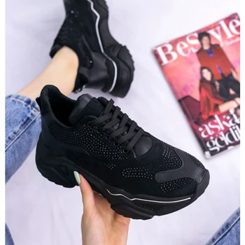 

Vira Black Skin Beads Embroidered Sports Shoes