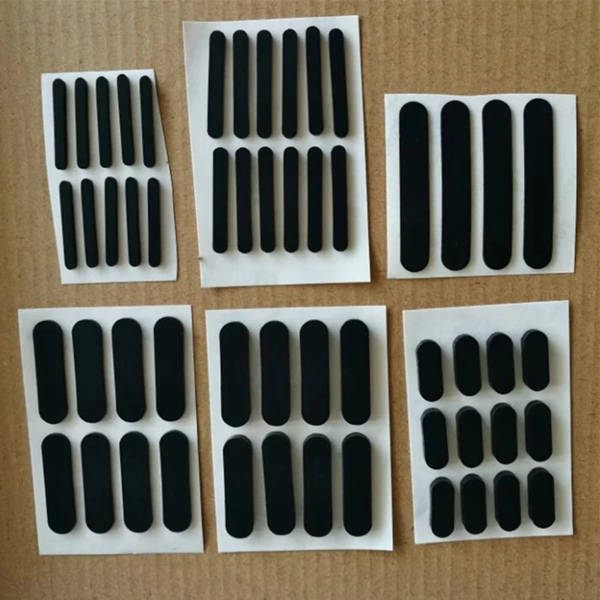 

Black Oval Feet Pad Width 7/8/9mm Thick 3mm Silicone Rubber Self Adhesive Anti-slip Tables Chairs Furniture Protectors Gasket