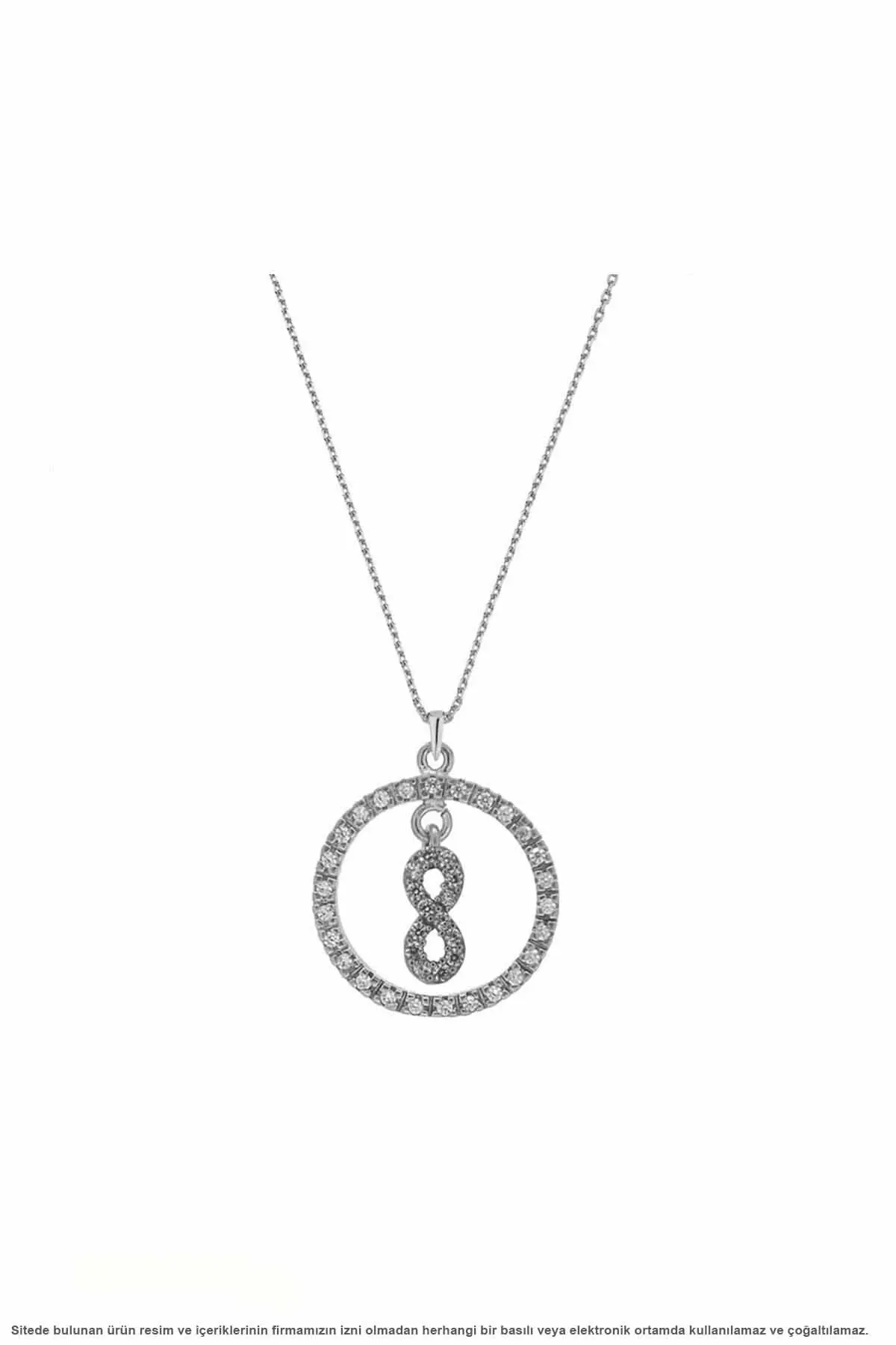 

Zircon Cubic Zirconia Infinity Lady Silver Necklace
