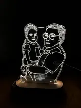 Night-Light Wooden-Base Christmas-Gift Photo-Customized Wedding DIY Holiday for USB 3D