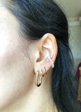 Ear-Cuff Clip-Earrings Wedding-Jewelry Pearls No-Piercing Gold Bohemian Metal Trendy