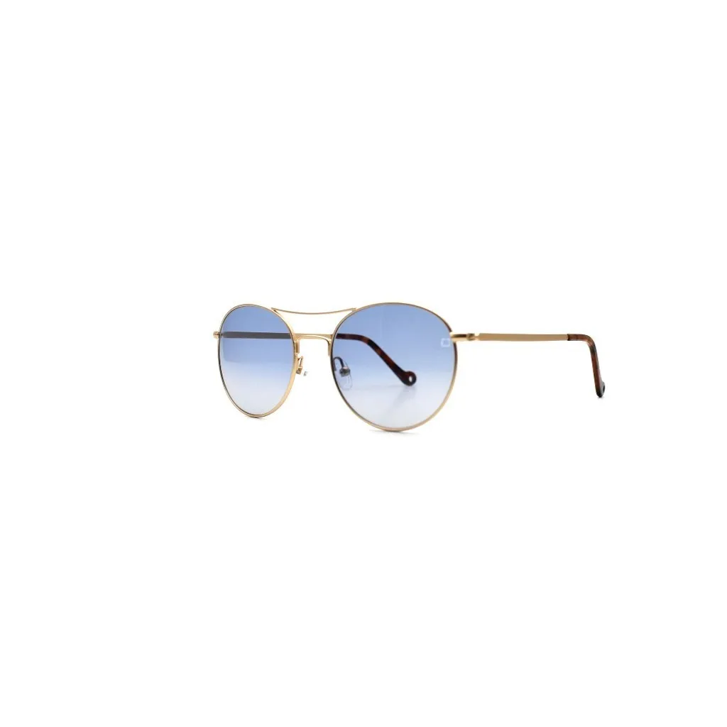 Zolo eyewear 7013 v6 c1 золотые синие 51,19 ретро солнцезащитные очки - Lenses Color: Blue
