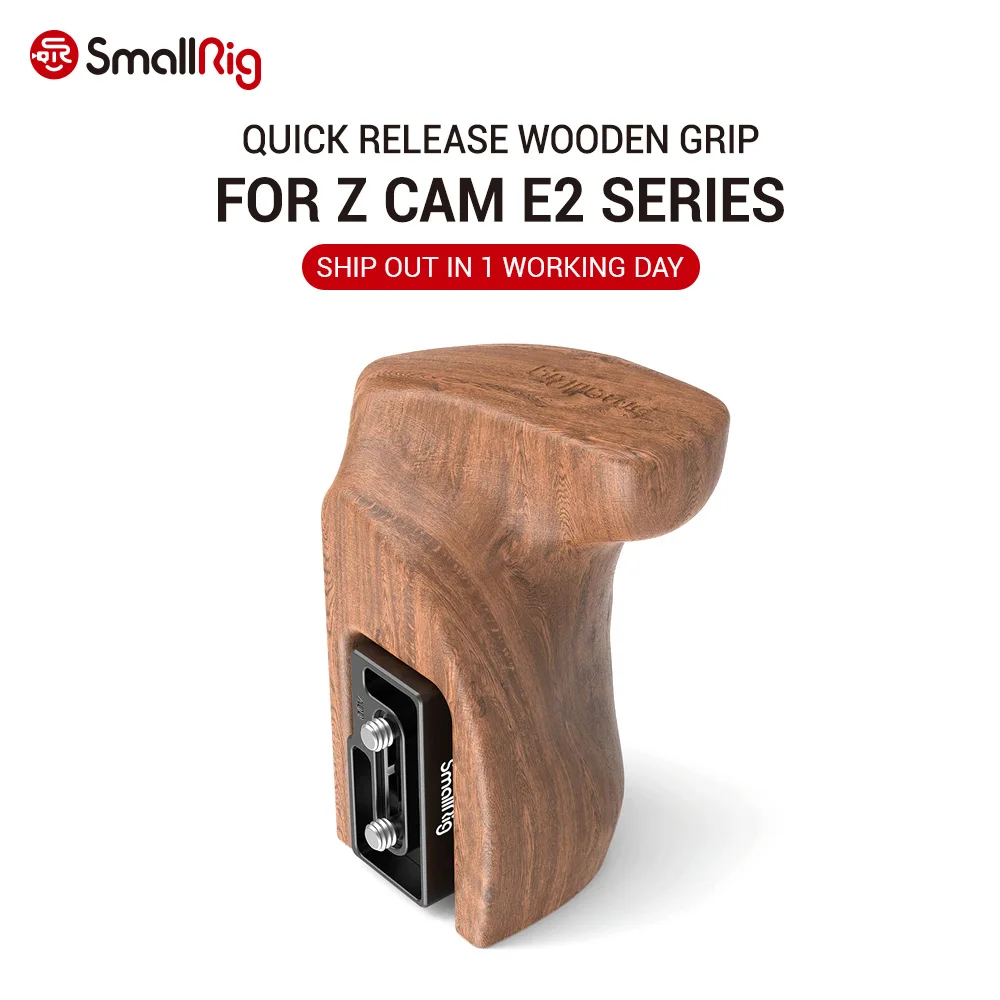 

SmallRig Quick Release Wooden Handle Grip for Z CAM E2 Series Cameras Right/Left Handgrip For Camera Cage With 1/4 Screws- 2457