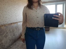 Casual Women Blouse Tops Collar Long-Sleeve Office-Work Printed Polka-Dot Fashion Ladies