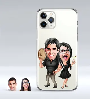 

Personalized Valentine Caricature of iPhone 11 Pro Slim Transparent Silicone Phone Kapağı-18