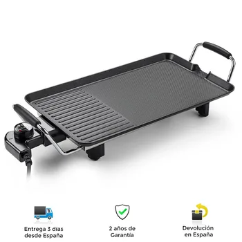 

40X23 electric Grill, 5, 1500W, triple ceramic layer, non stick, double Zone, fat outlet, healthy cooking