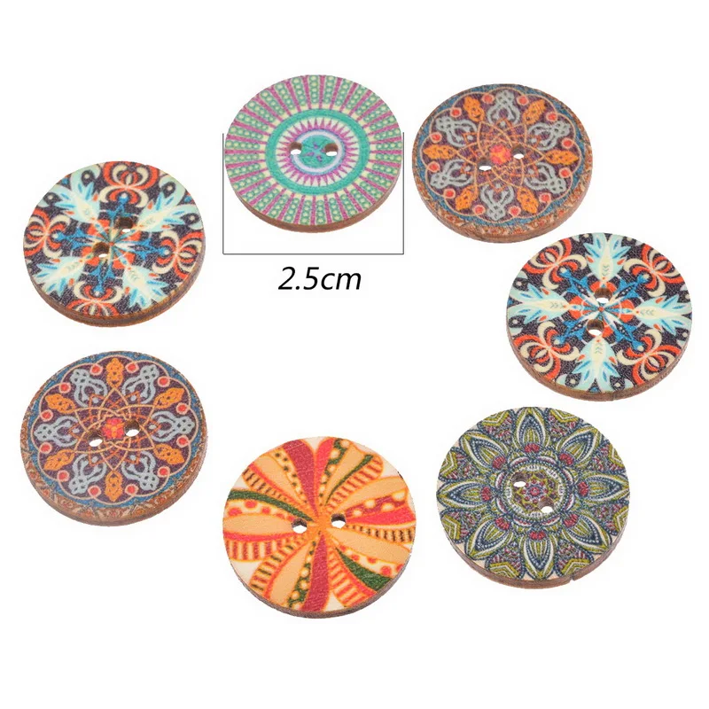 

Ethnic Wind Pure Wood 2 hole Button Scrapbooking Sewing DIY Decorative Buttons Fit