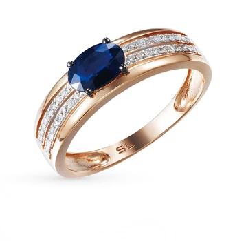 

Gold ring with sapphires and diamonds sunlight sample 585
